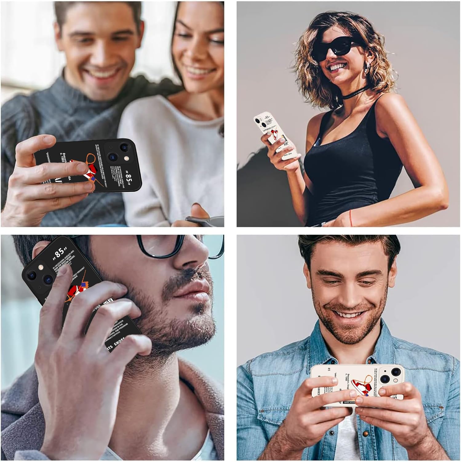 Paquete de 2 fundas de teléfono con patrón de zapatos deportivos diseñados para iPhone 13 Mini, 85 divertidos protectores de TPU suave compatibles