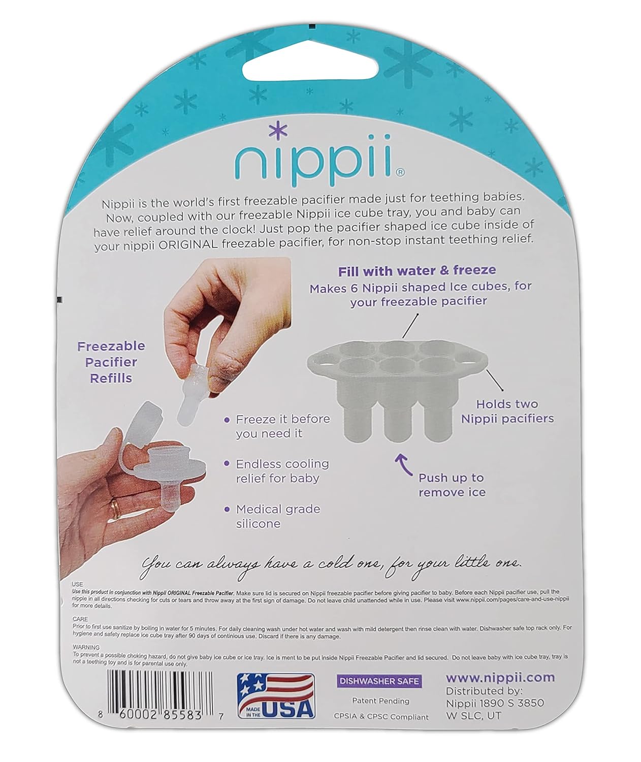 Bandeja de cubitos de hielo para chupete de dentición congelable para chupete original Nippii