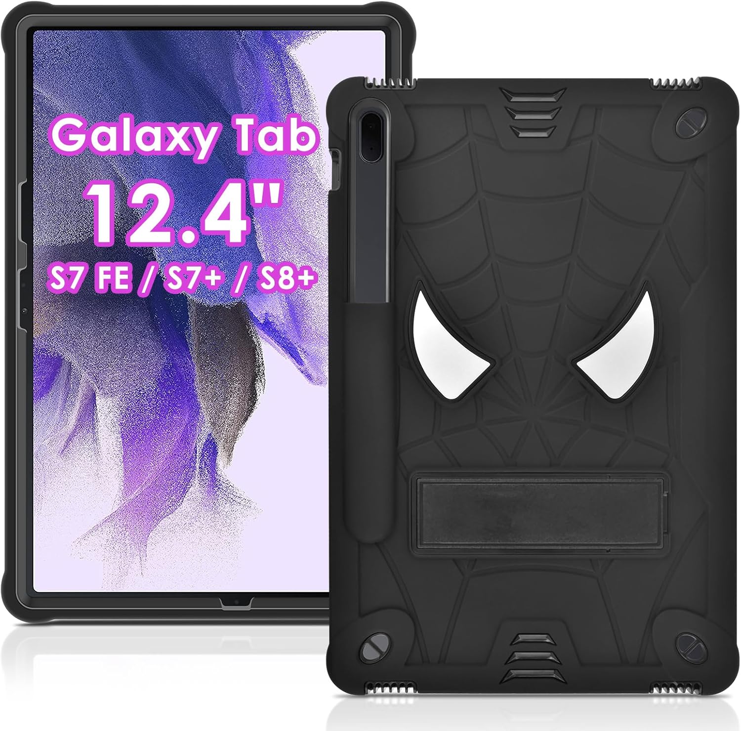 DETUOSI Funda para tablet Samsung Galaxy Tab S7 FE 5G, S8 Plus, S7 Plus, 12.4 pulgadas, funda protectora resistente para niños con soporte plegable
