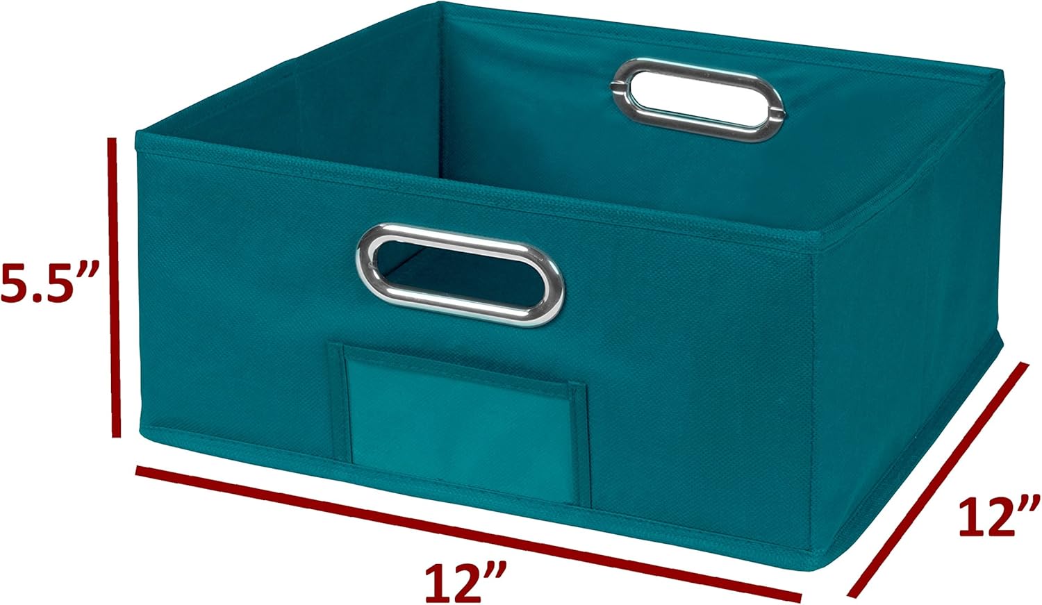 Nicho – Contenedores de almacenamiento plegables de tela de tamaño medio, organizador (juego de 12), Tela, Verde azulado