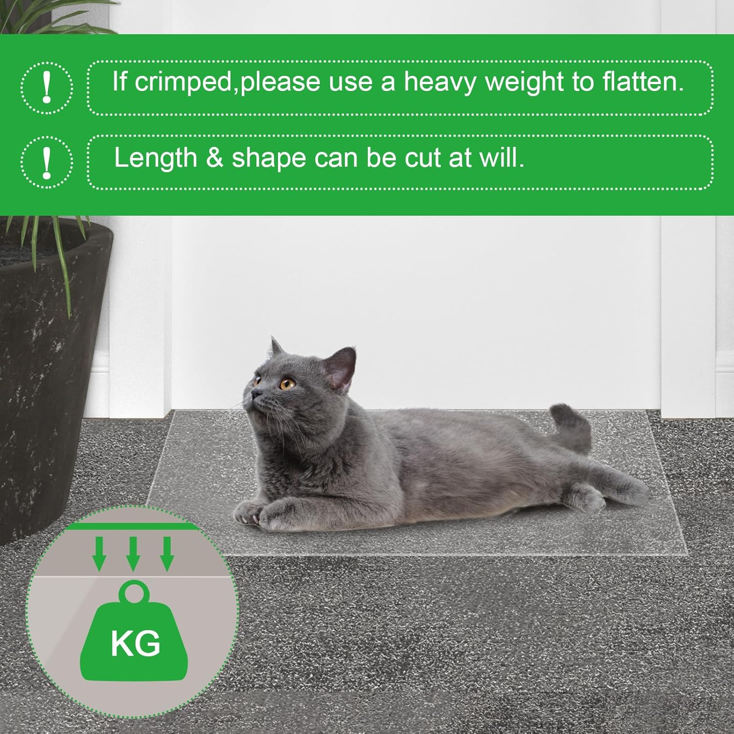 Protector de alfombra de gato, tapón de plástico resistente para arañazos para mascotas
