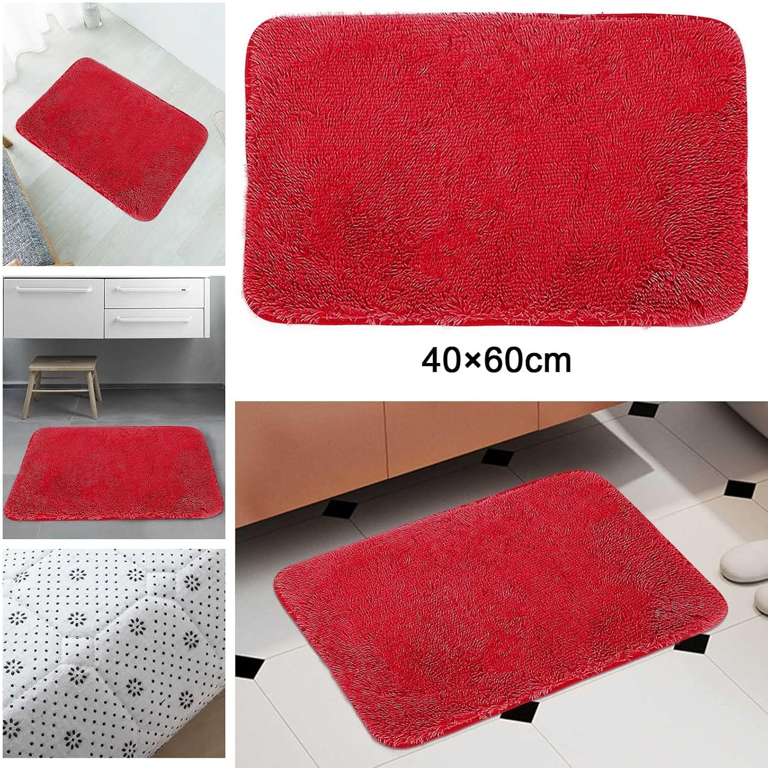 Alfombras de baño de felpa, alfombra roja de cocina, alfombra de bienvenida para sala de día, sala de estar, alfombras para el hogar, productos de