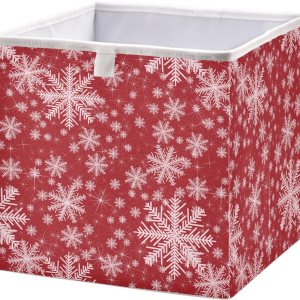 QUGRL Cubo de almacenamiento con forma de copo de nieve blanco, organizador de ropa de Feliz Navidad, caja de almacenamiento de juguetes para QUGRL Cubo de almacenamiento con forma de copo de nieve blanco, organizador de ropa de Feliz Navidad, caja de almacenamiento de juguetes para