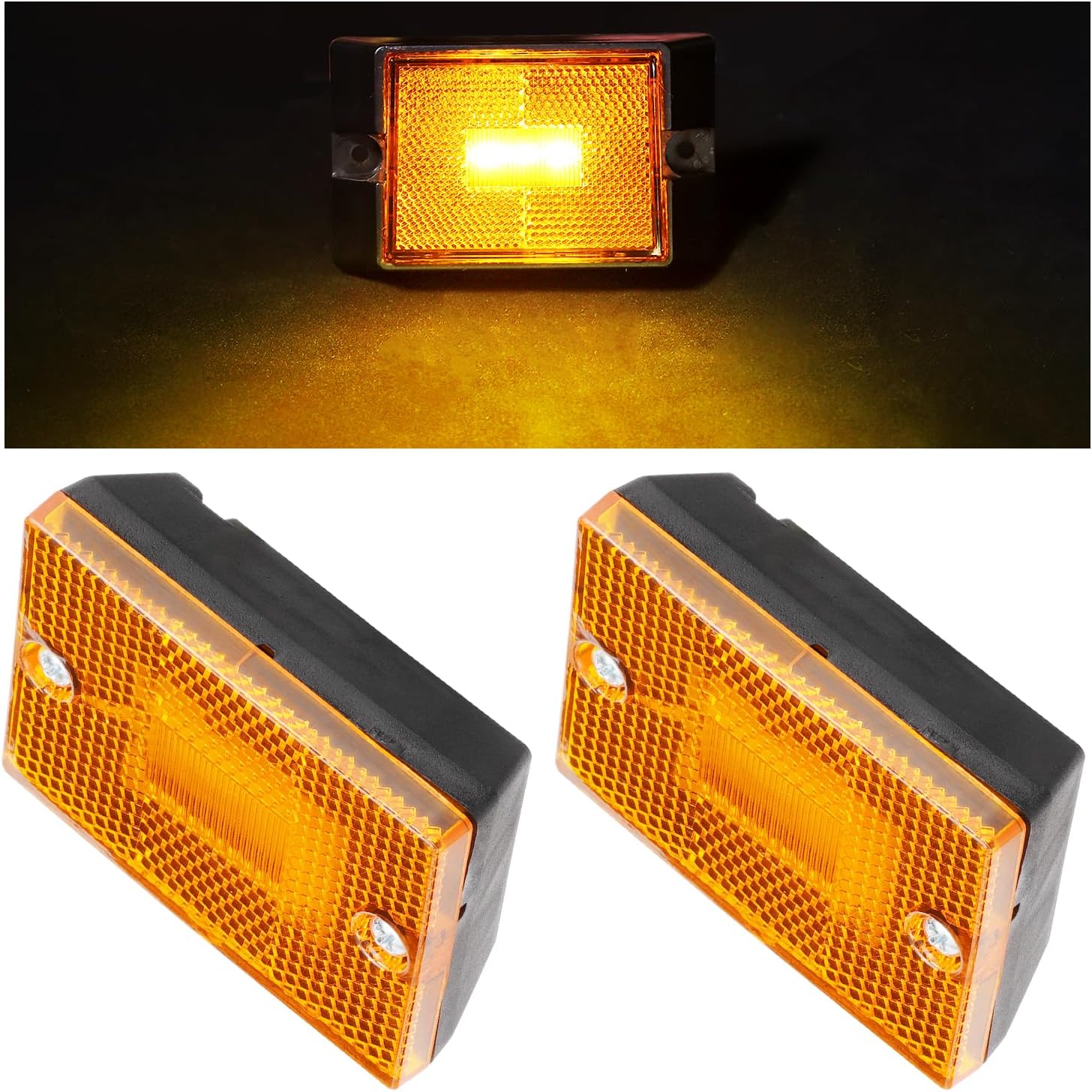 KAX 4 luces LED ámbar de marcador lateral impermeable para remolques de lanchas utilitarias de más de 80 pulgadas, luz de liquidación de cámper RV