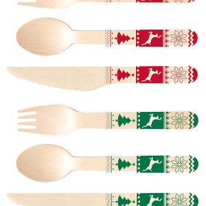 Sucre – Juego de cubiertos de madera de 18 quilates (paquete de 18) Sucre – Juego de cubiertos de madera de 18 quilates (paquete de 18)