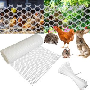Malla de alambre de plástico blanco de 15.7 pulgadas x 10 pies, malla hexagonal de plástico para pollo, valla de malla de plástico mejorada para Malla de alambre de plástico blanco de 15.7 pulgadas x 10 pies, malla hexagonal de plástico para pollo, valla de malla de plástico mejorada para