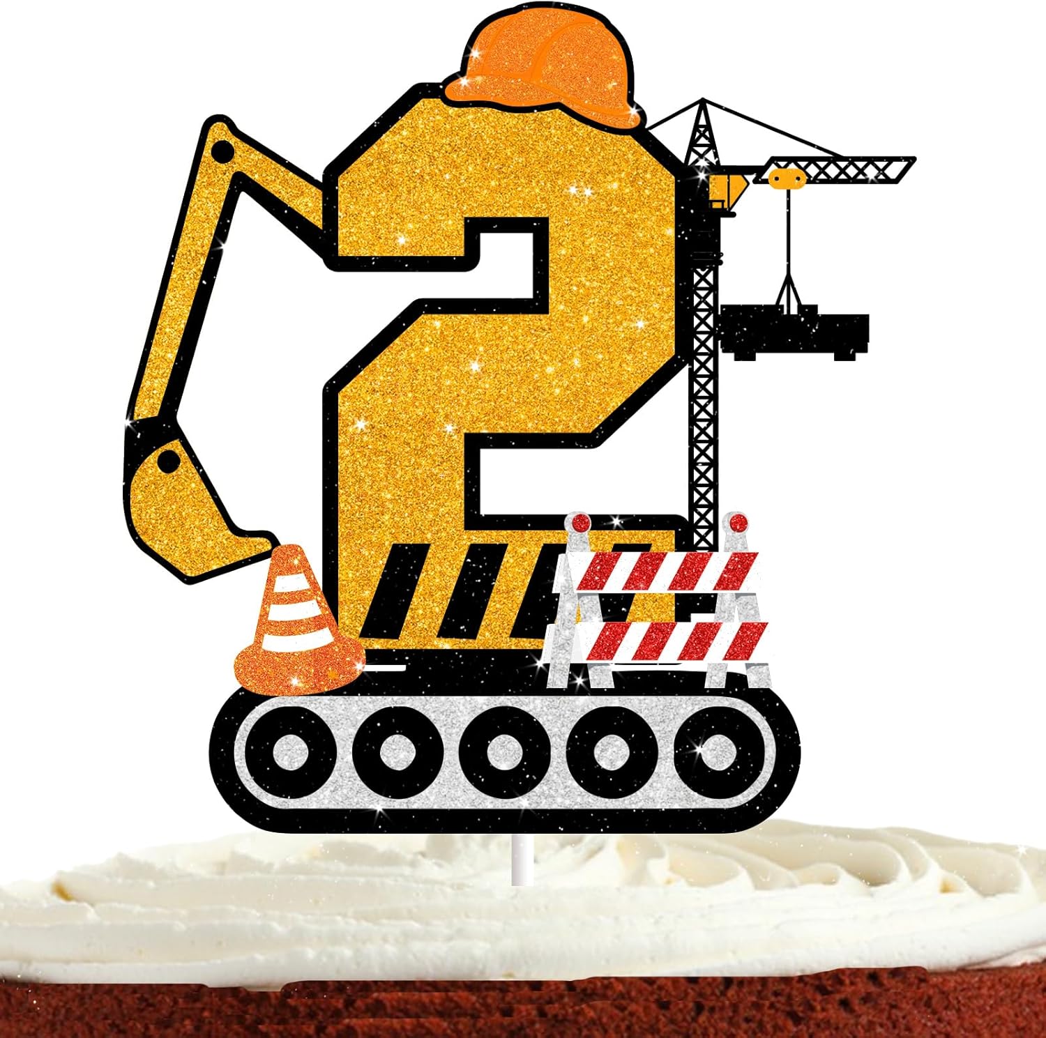 Decoración de pastel de construcción para niños y niñas, baby shower, 2 cumpleaños, suministros de fiesta temática de construcción, camión, tractor,