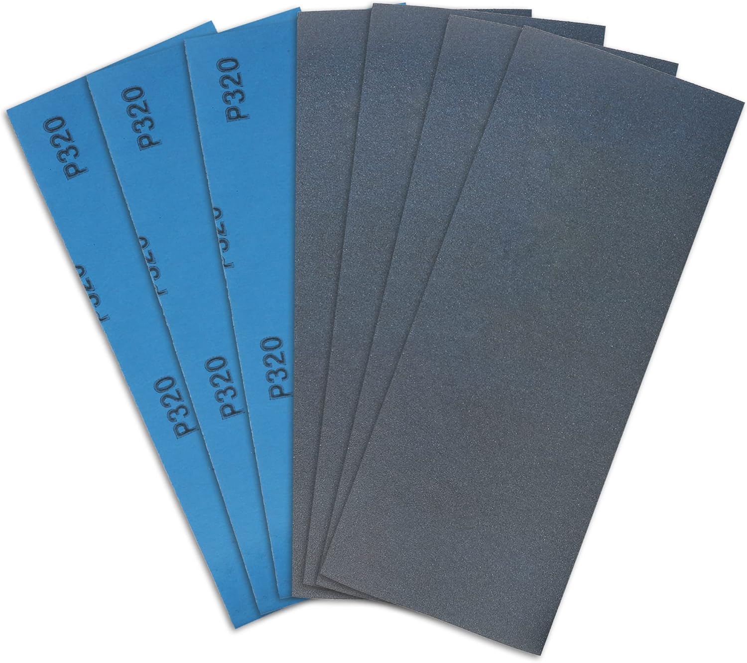 LotFancy Papel de lija de grano 320, 45 unidades, papel de arena seca húmeda de 9 x 3.6 pulgadas, hoja de lijado de carburo de silicio para metal