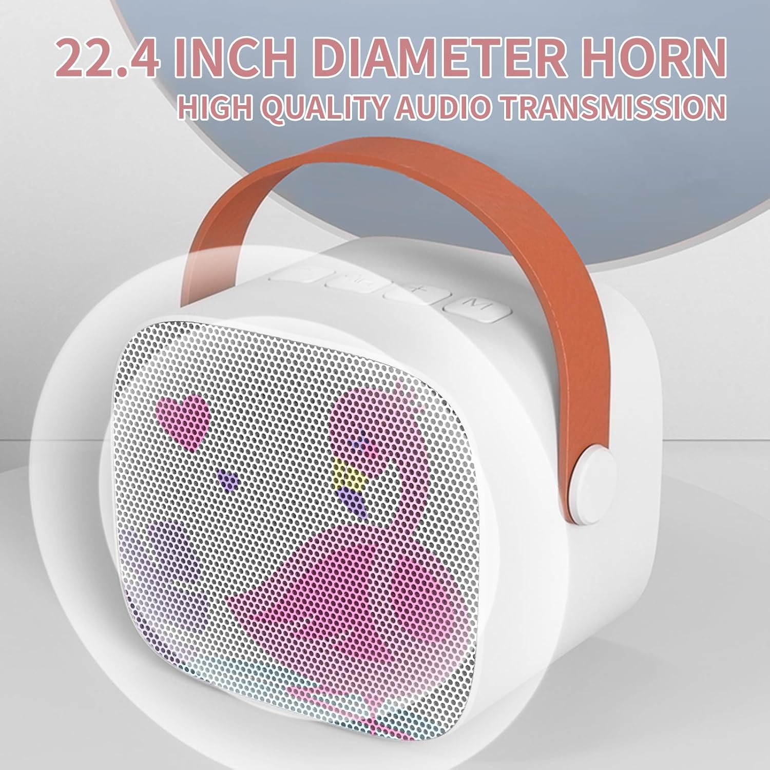 Mini máquina de karaoke para niños, altavoz Bluetooth portátil con micrófono inalámbrico, reproductor de música para niños, juguetes para niñas, 3,