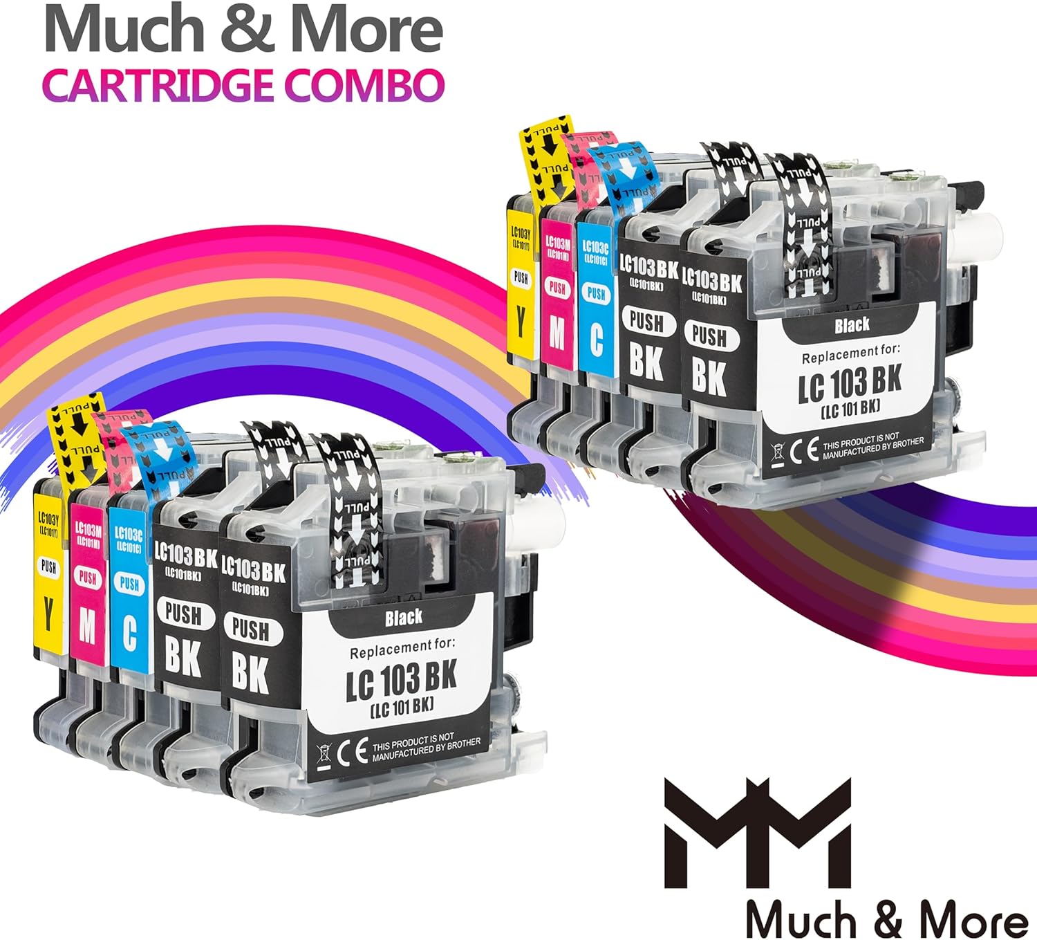 MM MUCH & MORE Cartucho de tinta de repuesto compatible para Brother LC103 LC101 LC103XL LC103CL para usar con impresora MFC-J870DW MFC-J6920DW