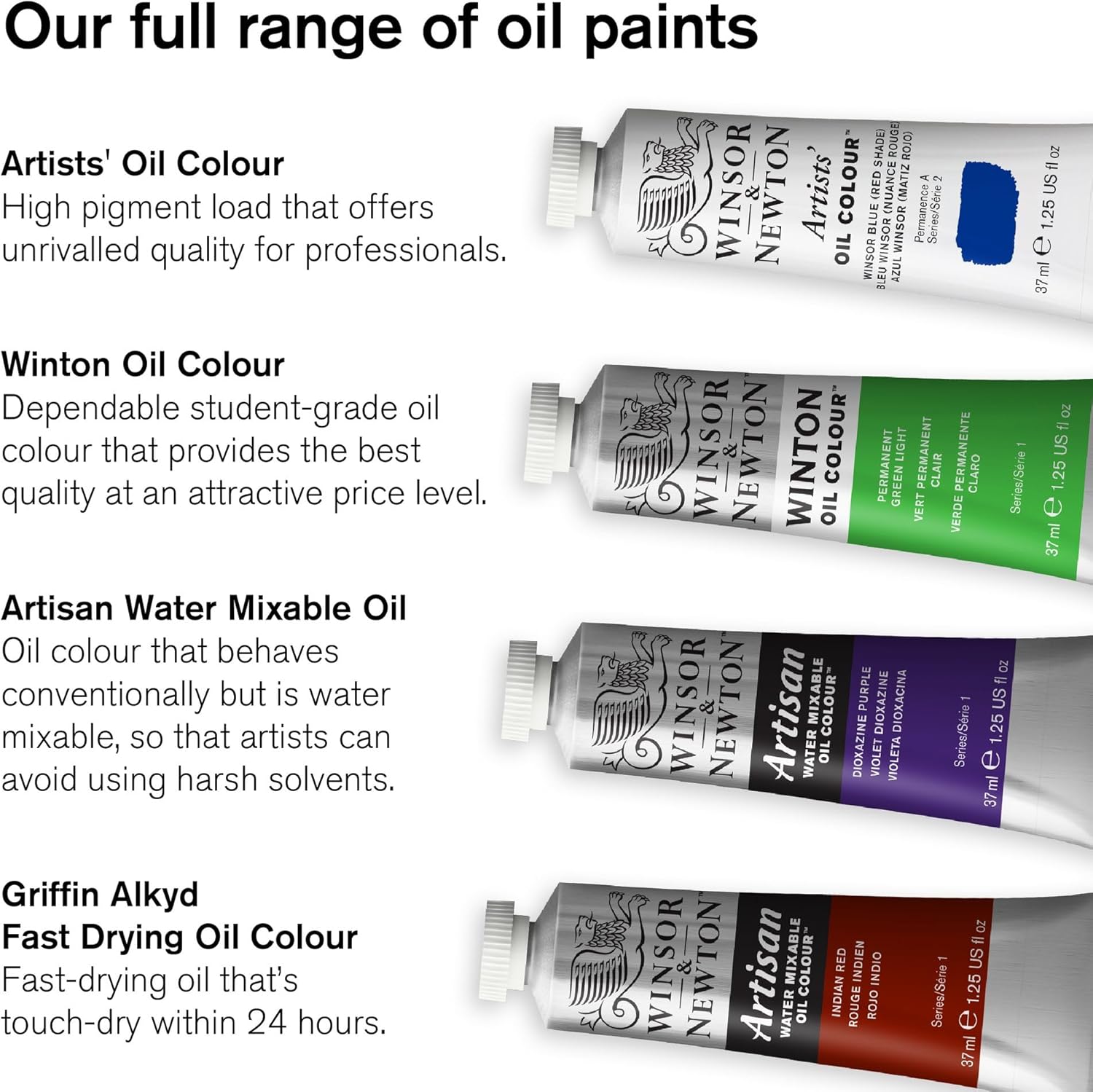 Winsor & Newton Tubos de pintura Winton de aceite