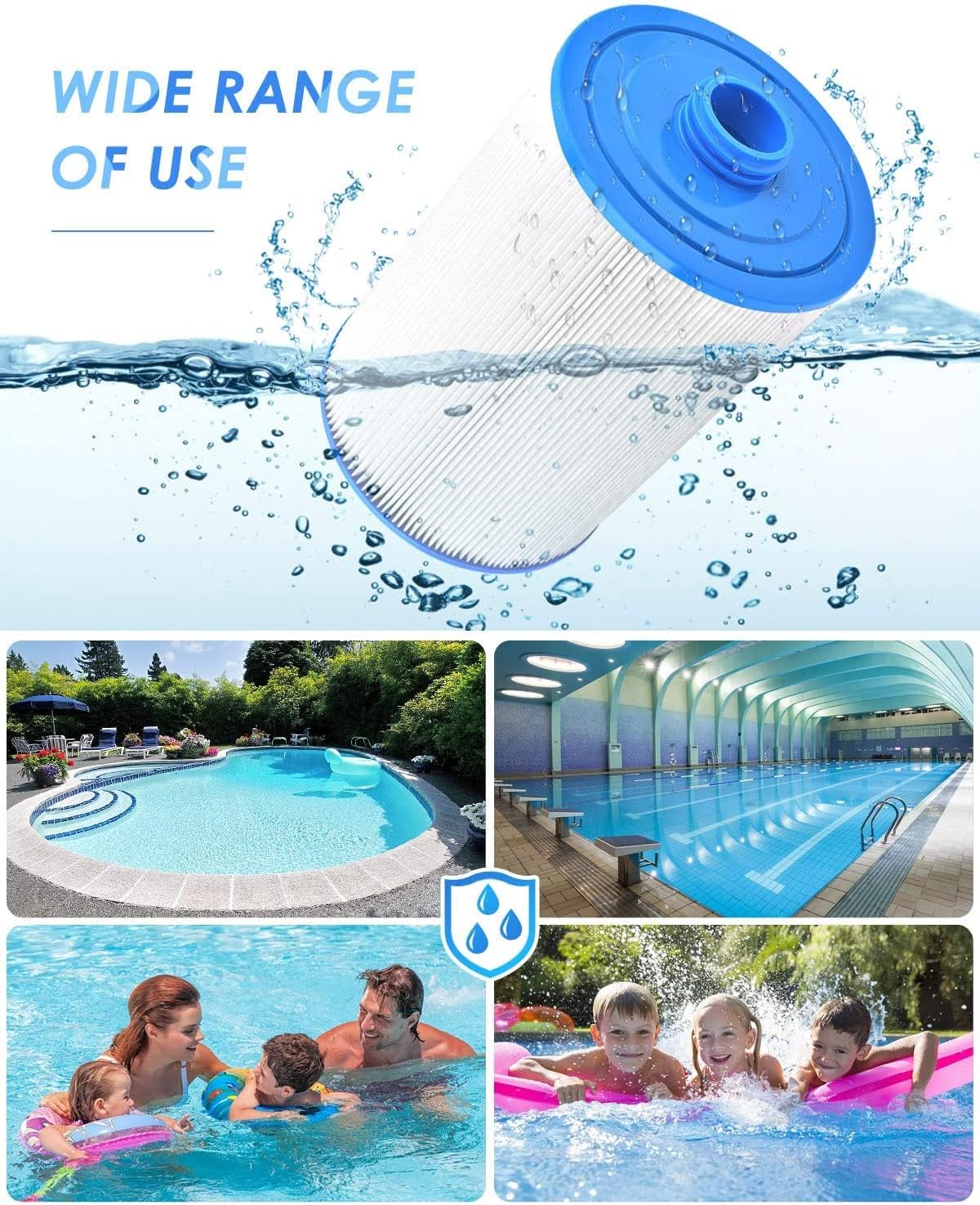 Yinage Filtro 6CH-940 para filtro de spa PWW50P3 (rosca gruesa de 1 12 pulgadas), Unicel 6CH-940, 817-0050, Filbur FC-0359, 25252, 378902,