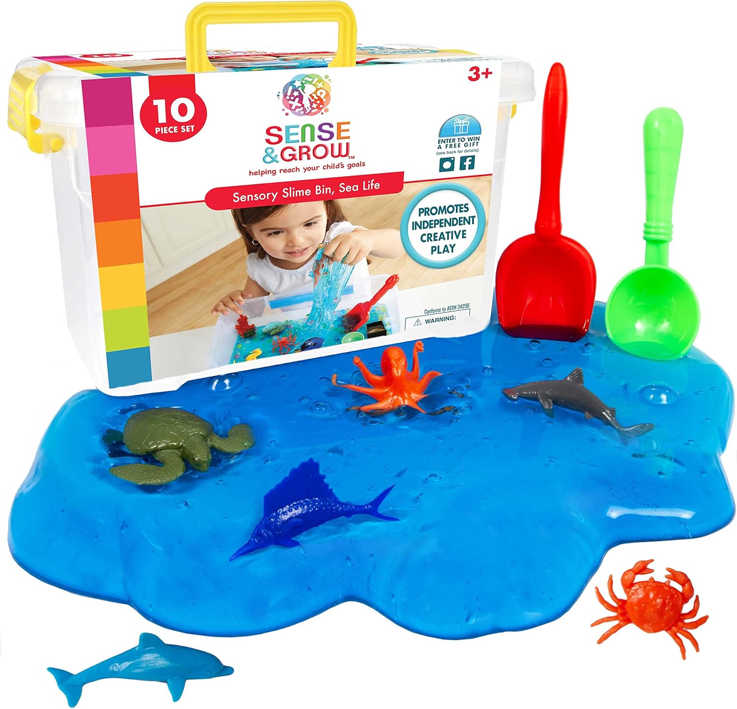 Be Amazing Toys Sense & Grow – Contenedor sensorial de slime de vida marina