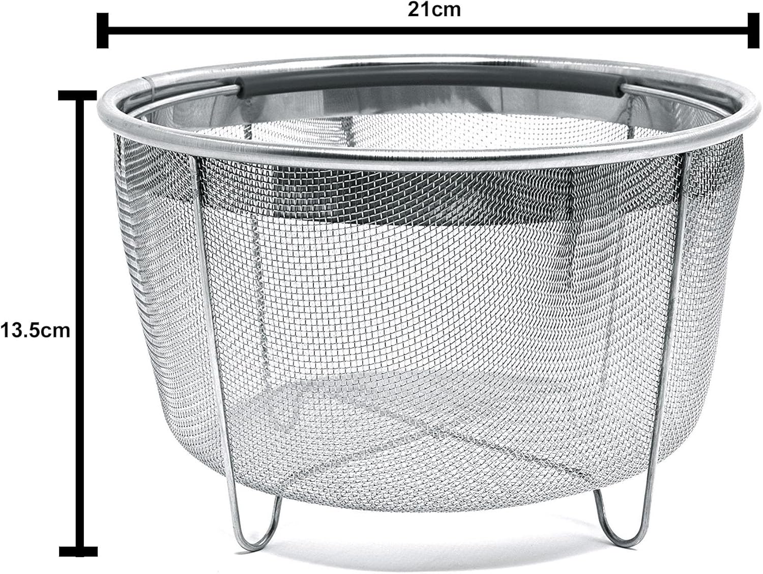 Cuisinox Cesta de vapor de acero inoxidable de 6 cuartos de galón con mango de silicona para olla instantánea al vapor, verduras, huevos, carnes,