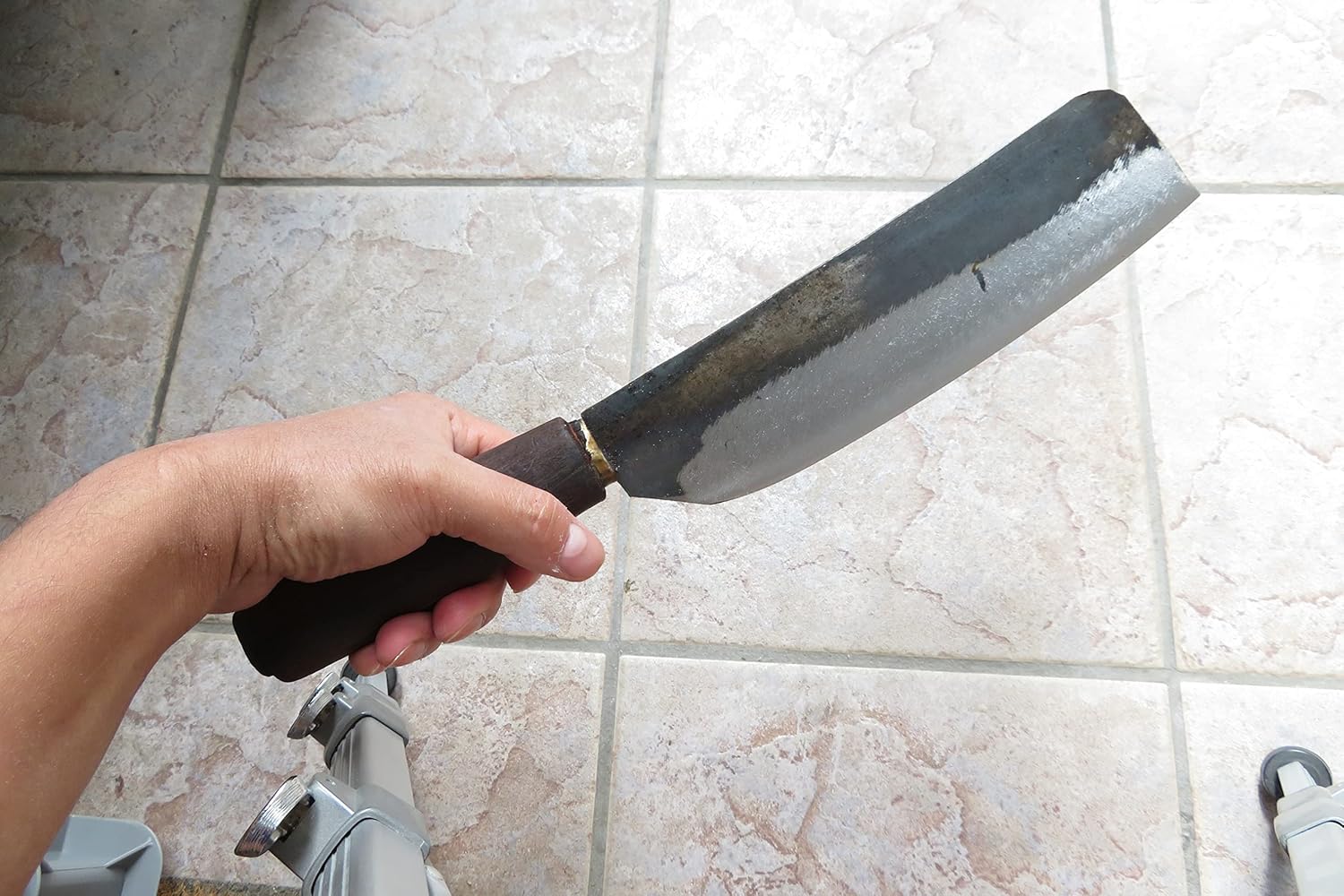 Crude – Cuchillo de chef japonés Nakiri de alta calidad, 8 pulgadas, acero al carbono, afilado!