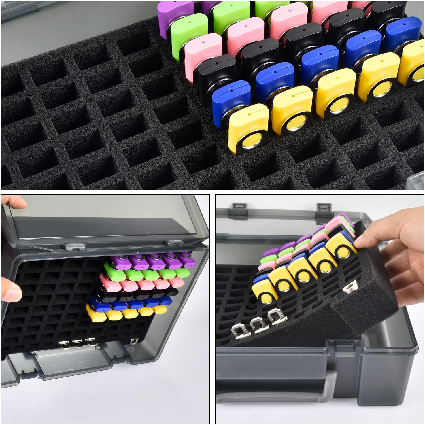 FULLCASE Estuche para unidad flash USB, memoria USB, organizador de almacenamiento de tarjetas SD, capacidad para 104 unidades, soporte de