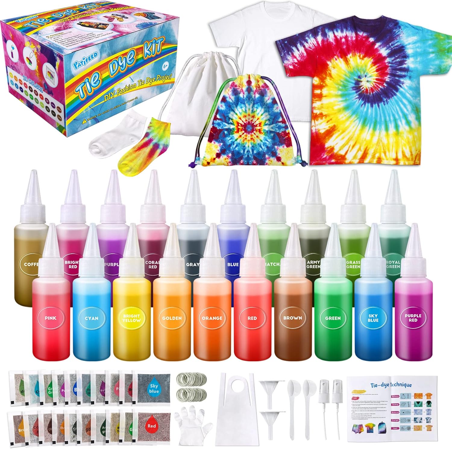 Kit de teñido anudado para niños y adultos, juguete de artes y manualidades para niñas y niños de 6 a 12 años, kits de manualidades de teñido