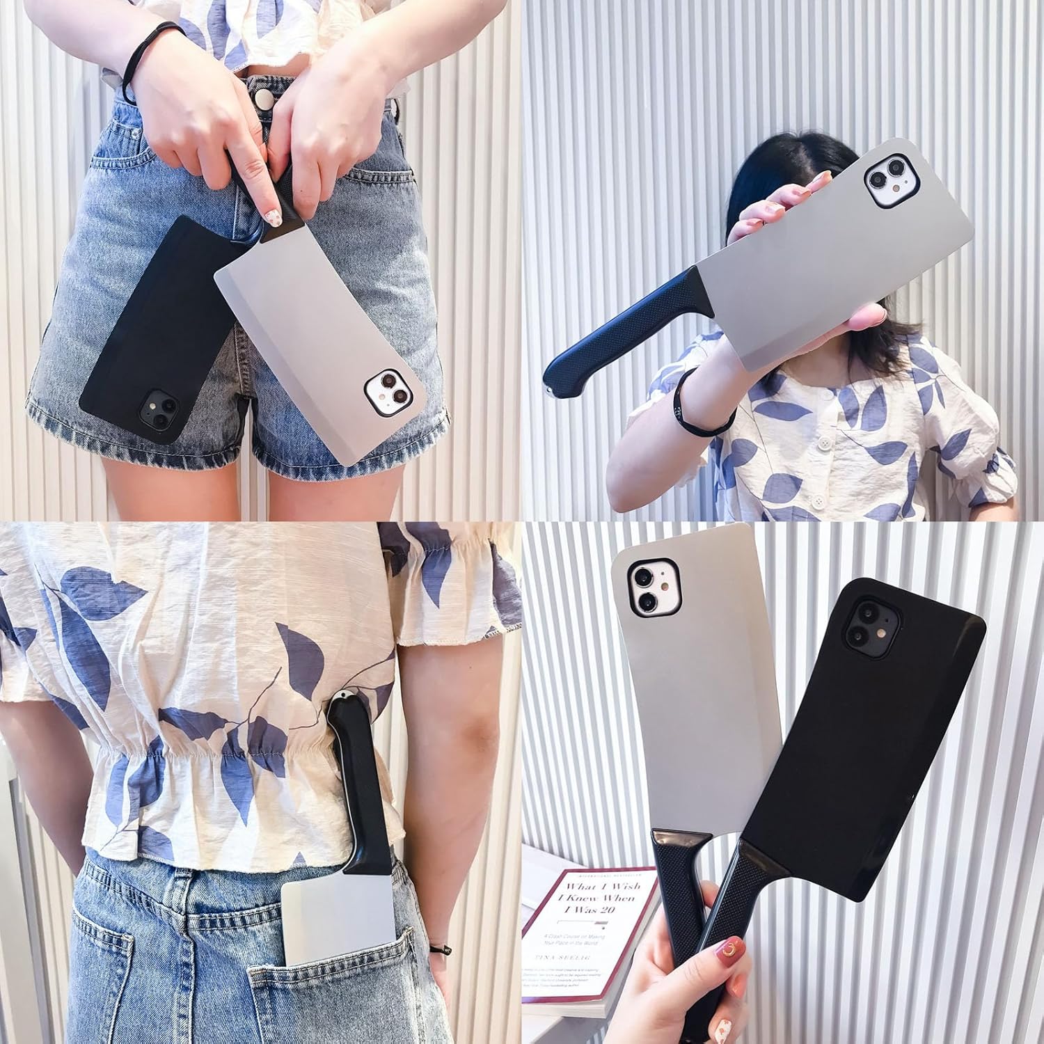 Funda para teléfono Cleaver, funda para teléfono con cuchillo de cuchilla, funda para iPhone 14, 13, 12, 11 Pro Max Plus (blanco, iPhone 14Promax)