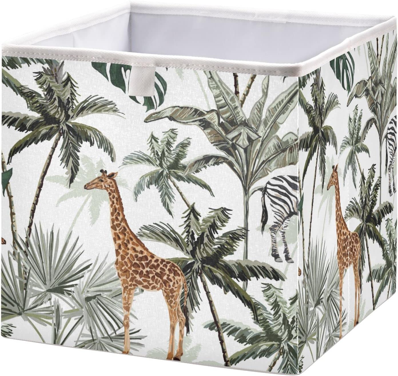 Giraffe – Cesta de almacenamiento con diseño de cebra, cuadrada, plegable, cubos de almacenamiento para guardería, organizador para oficina en casa