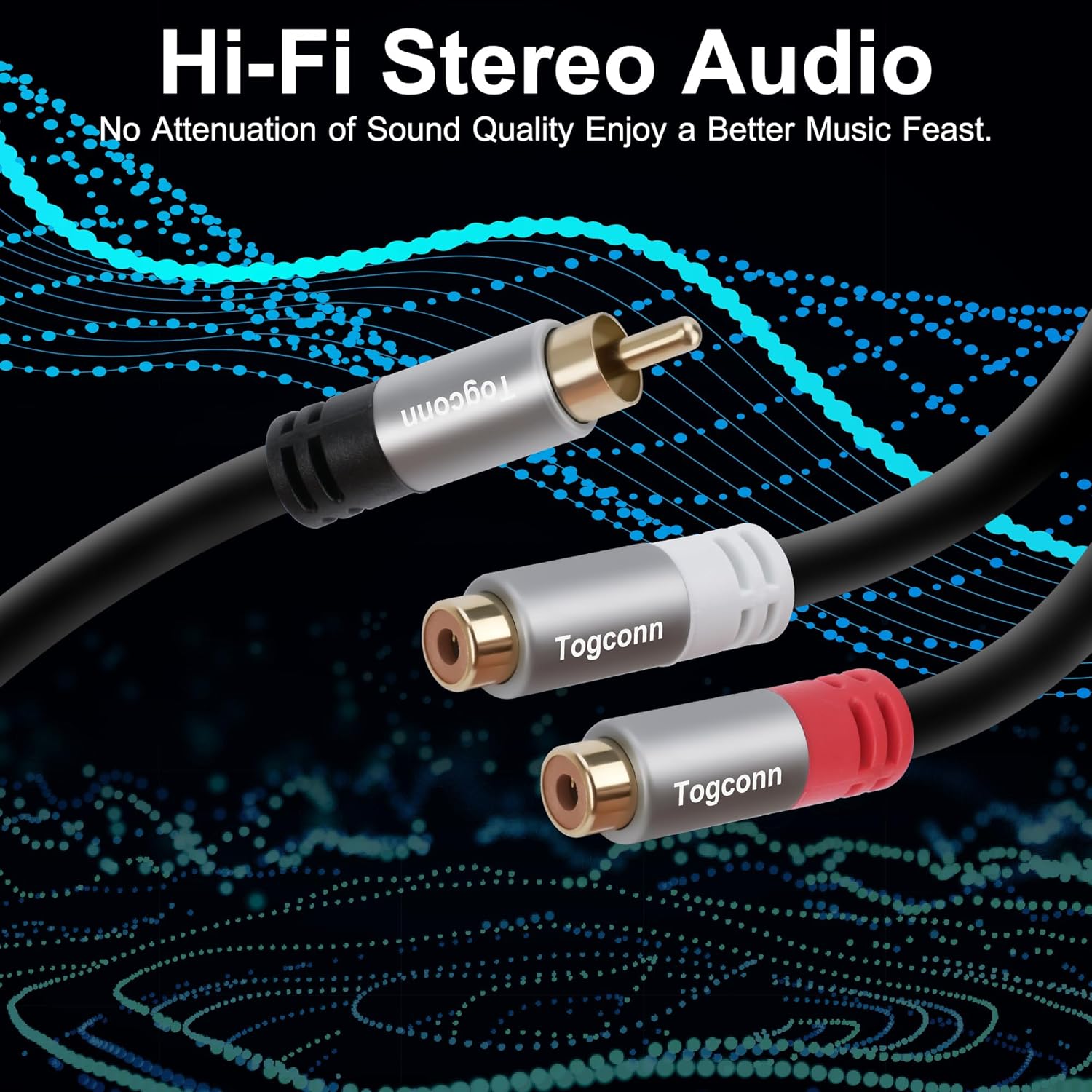 Cable divisor RCA Y-RCA, 1 RCA macho a 2 RCA hembra altavoz de audio adaptador Y, cable divisor de audio RCA corto para audio de automóvil,