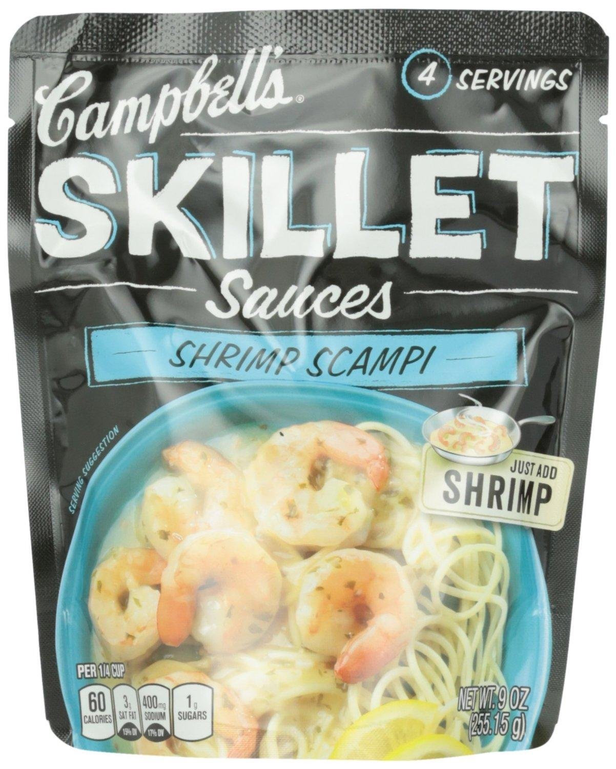 Campbell’s Salsas de sartén Camarones Scampi (paquete de 2) Bolsas de 9 oz