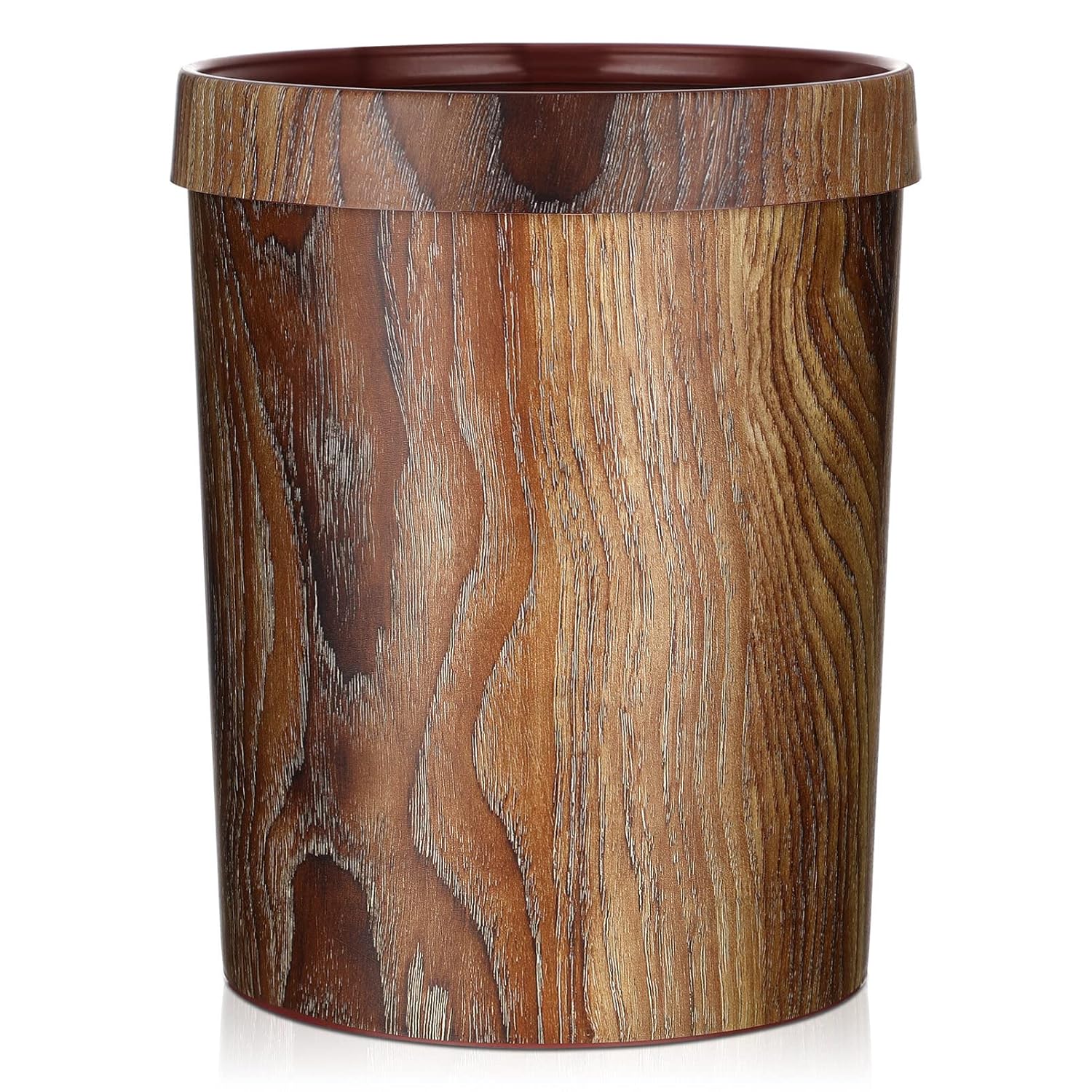 Zerodeko Bote de basura retro retro para oficina, papelera de cocina, cesta de basura redonda, cubos de almacenamiento con tapas, decoración de