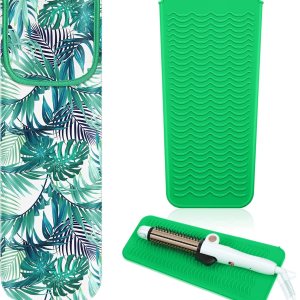 Shappy 2 piezas de soporte para plancha plana resistente al calor, soporte para alisador de neopreno y alfombrilla de viaje de silicona para Shappy 2 piezas de soporte para plancha plana resistente al calor, soporte para alisador de neopreno y alfombrilla de viaje de silicona para