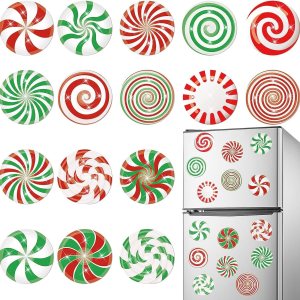 16 piezas de caramelo de Navidad de diamantes de pintura artística imán de nevera de caramelo de Navidad imán de nevera DIY pintura de diamantes kit 16 piezas de caramelo de Navidad de diamantes de pintura artística imán de nevera de caramelo de Navidad imán de nevera DIY pintura de diamantes kit