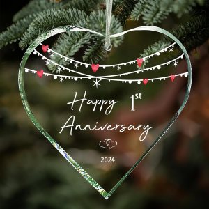 ZUNON Decoración de boda de 1 año para pareja para pareja 2024, decoración de boda para esposa o marido, adorno de 3 pulgadas (1er aniversario) ZUNON Decoración de boda de 1 año para pareja para pareja 2024, decoración de boda para esposa o marido, adorno de 3 pulgadas (1er aniversario)