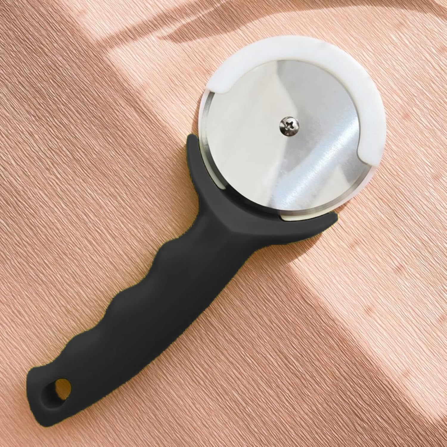 Rueda cortadora de pizza de 3 pulgadas, cortador de pizza de acero inoxidable con tapa, cortador de pizza súper afilado, apto para lavavajillas,
