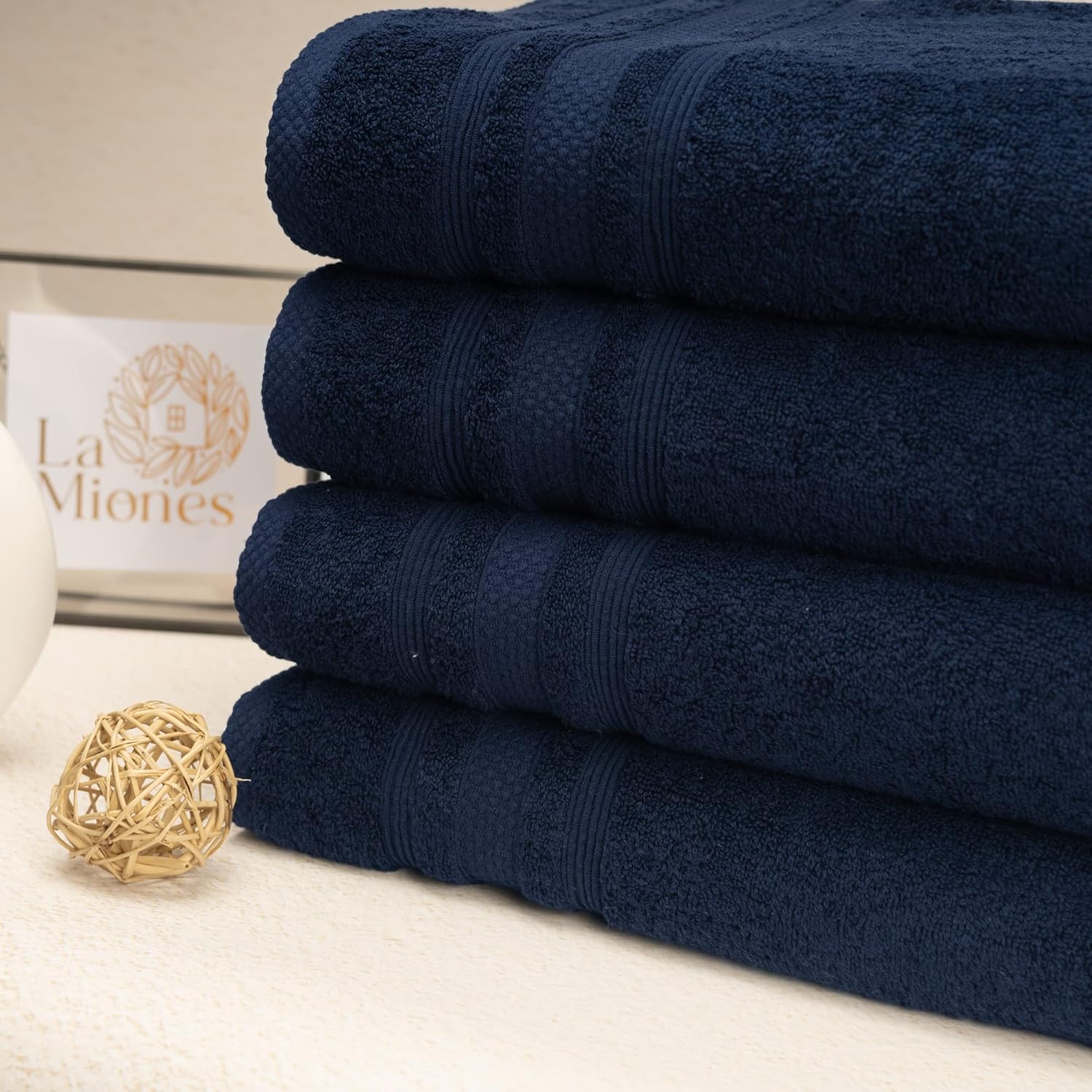 Toallas de baño 100% algodón turco, suaves y absorbentes, para baño, calidad de hotel y spa, 4 piezas, toallas de ducha para habitación y