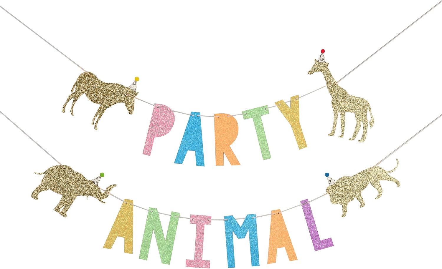 WAOUH Cartel de cumpleaños de animales para bebé, decoración de fiesta de zoológico, decoración de fiesta de circo para baby showers, accesorios de