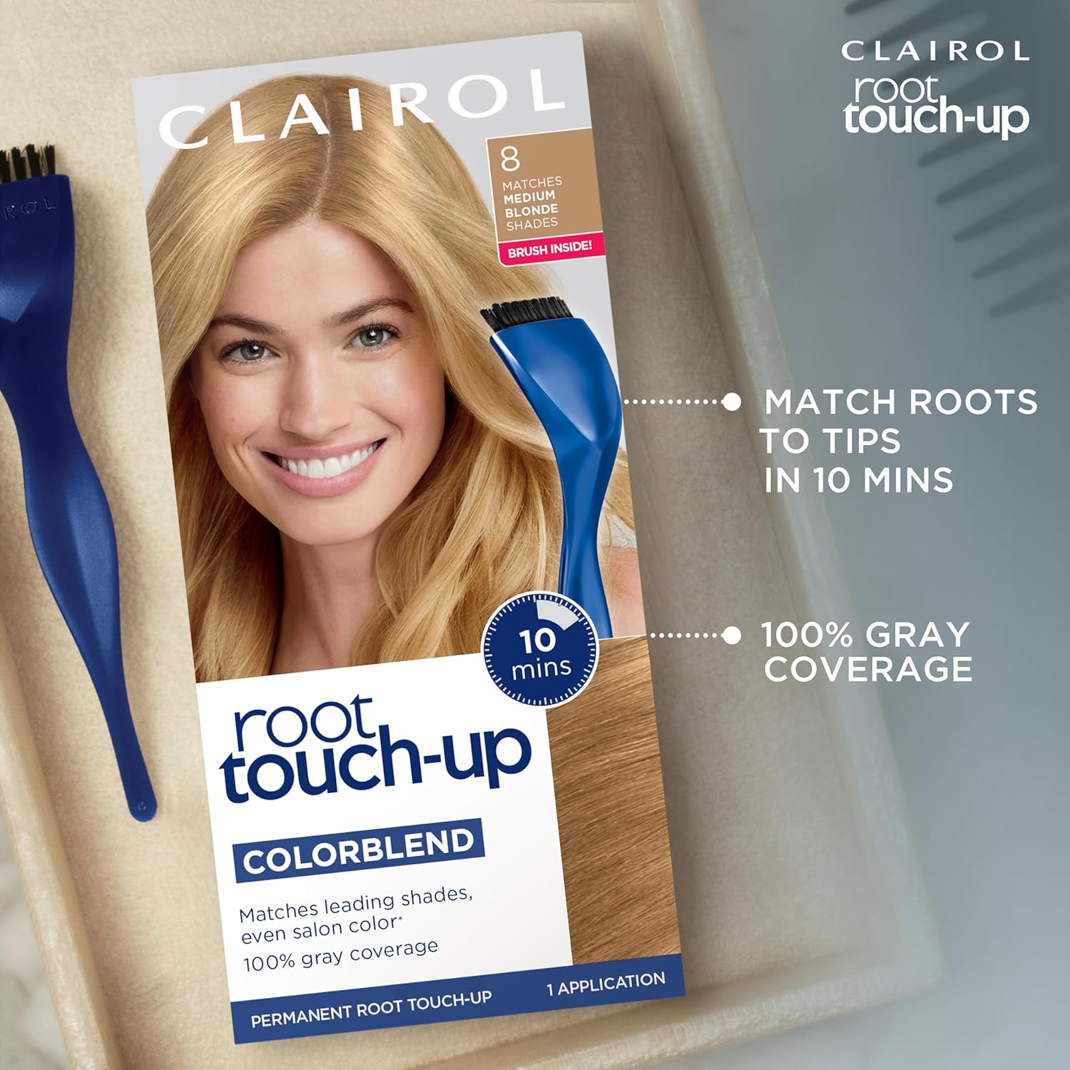Clairol Root Touch-Up de Nice’n Easy – Tinte permanente para el cabello, color rubio claro 9, paquete de 1 unidad