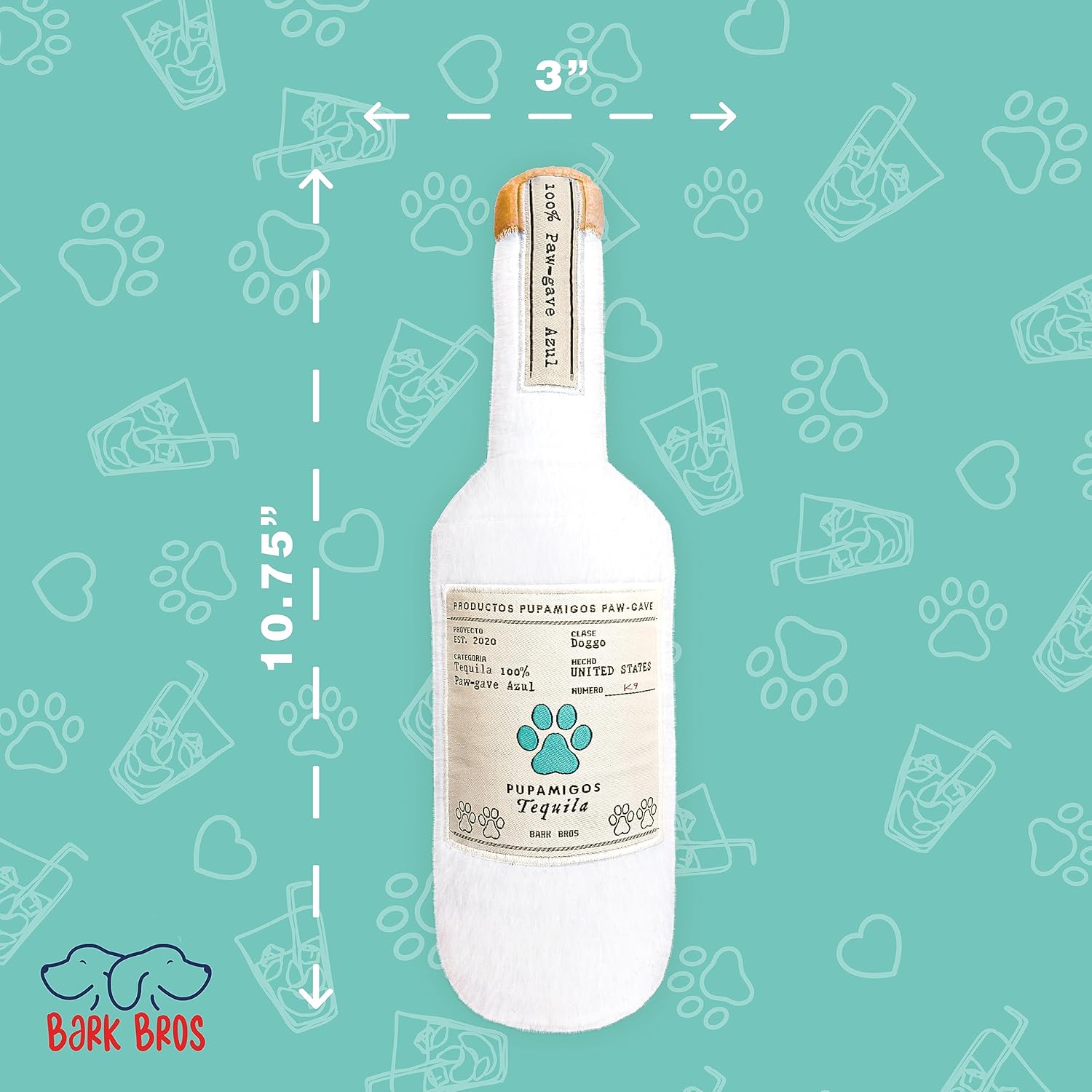 Juguete para perros con botella de licor – Juguetes chirriantes de felpa para perros divertidos parodia de bebida – Juguete de cumpleaños para