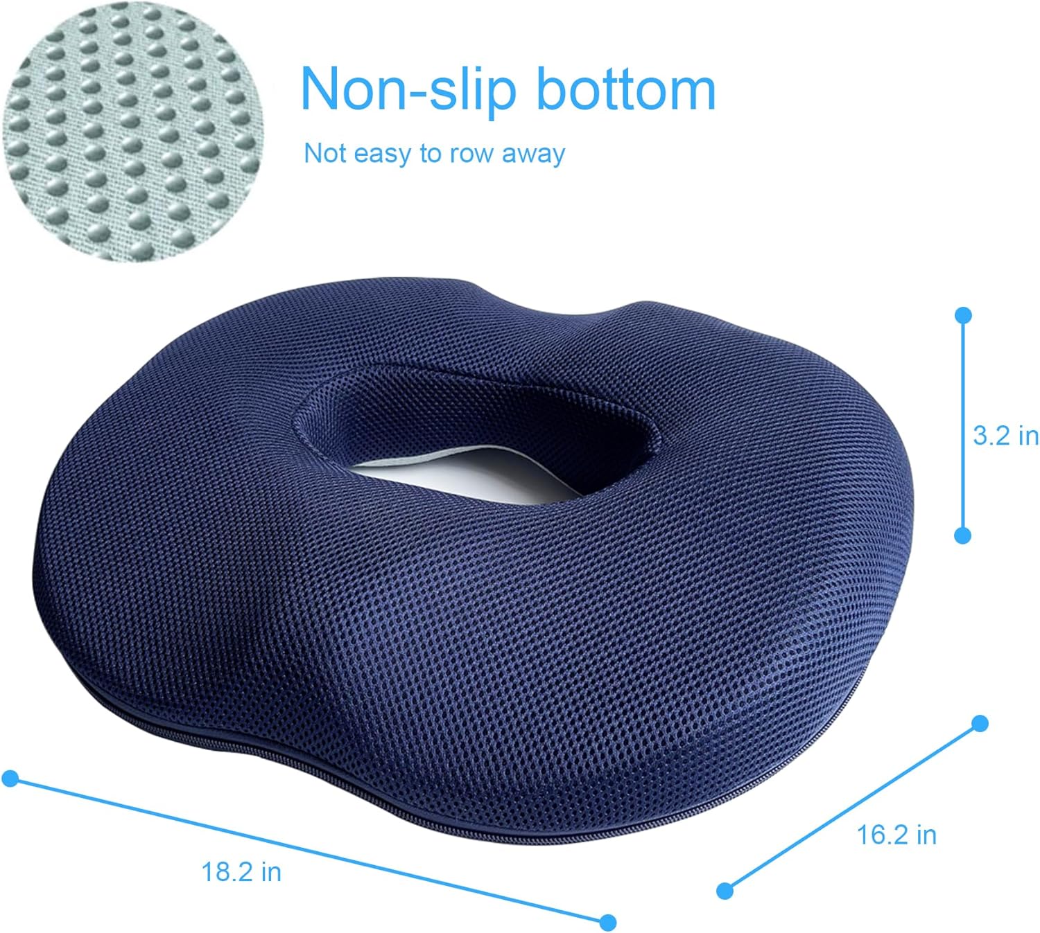Almohada de dona, cojín de asiento de dona para aliviar el dolor del coxis y hemorroides, embarazo posparto y alivio de sentarse después de una