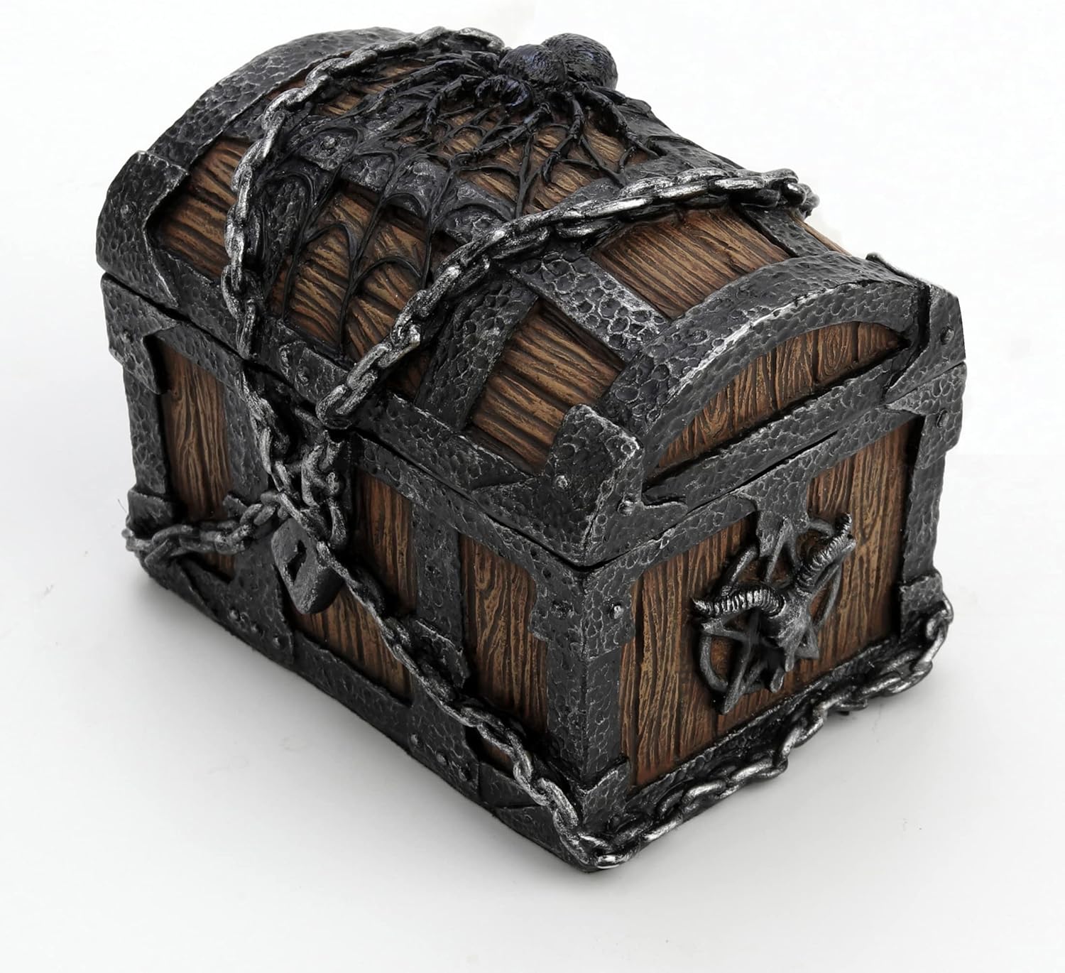 Veronese Design Caja de baratija pintada a mano de resina secreta de araña de telaraña de 3 18″
