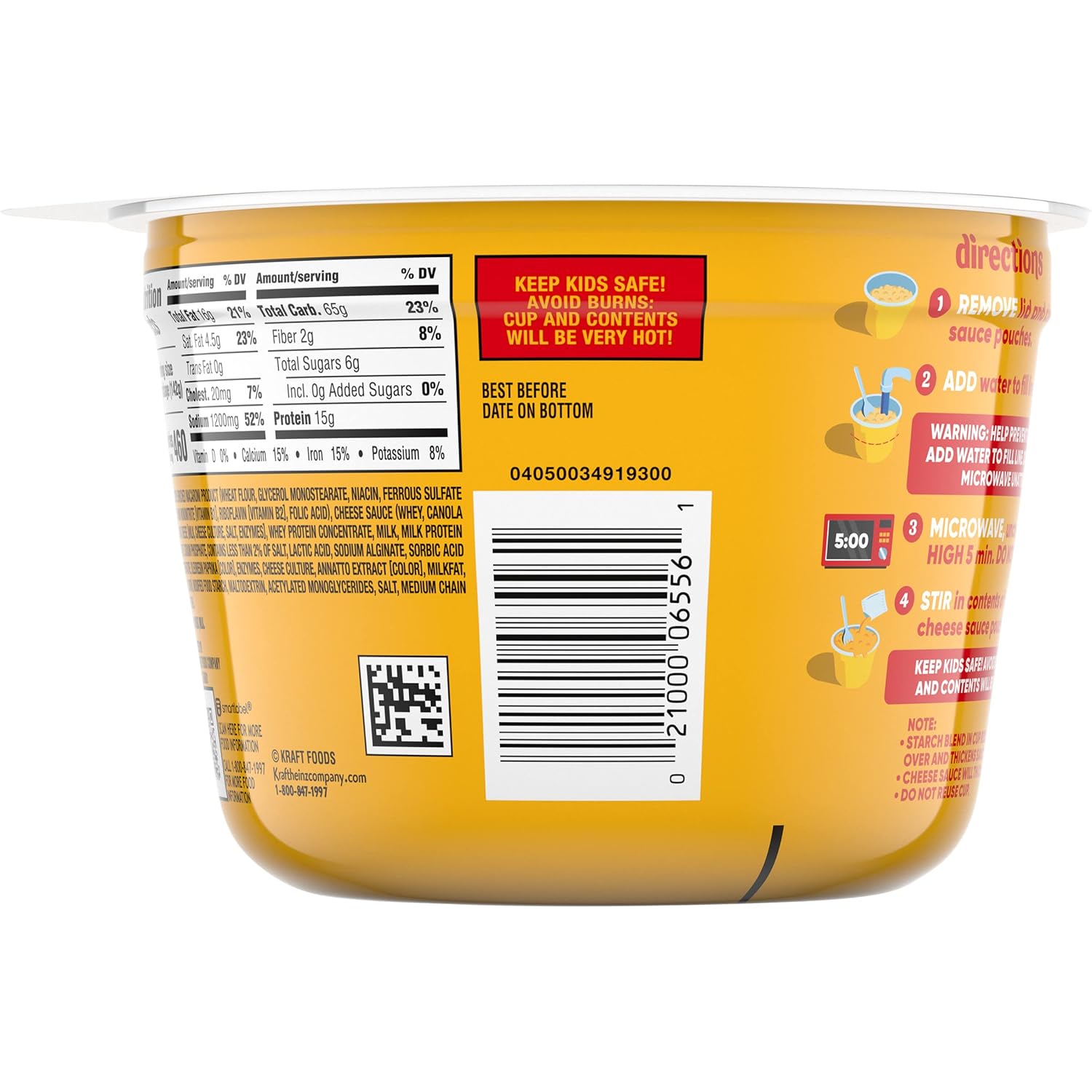 Velveeta Original Easy Mac Shells and Cheese- Taza grande (8 tazas para microondas)