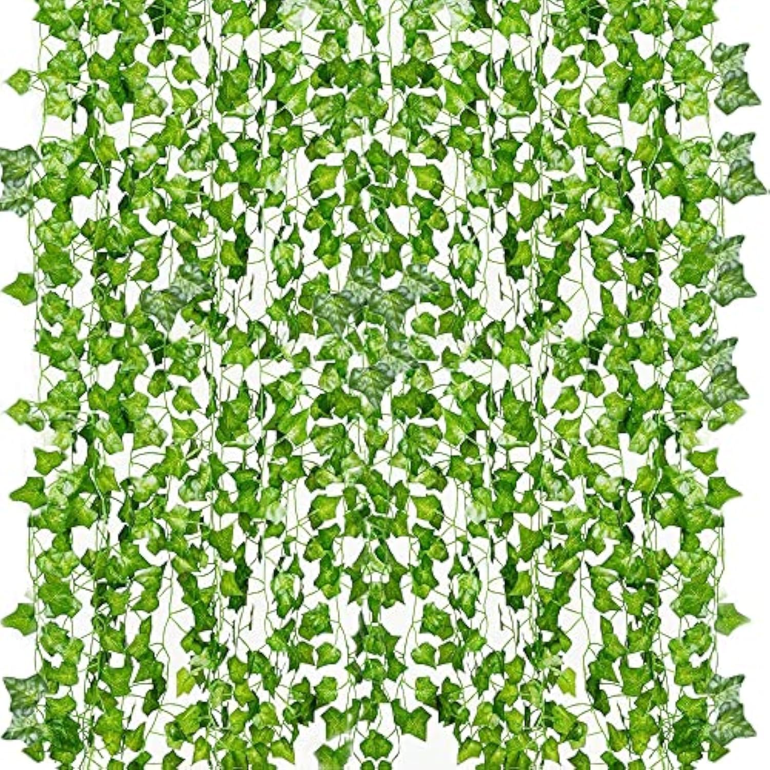 Paquete de 12 hojas de hiedra falsas de 84 pies, enredaderas, guirnalda artificial, plantas colgantes para decoración de dormitorio, estética,