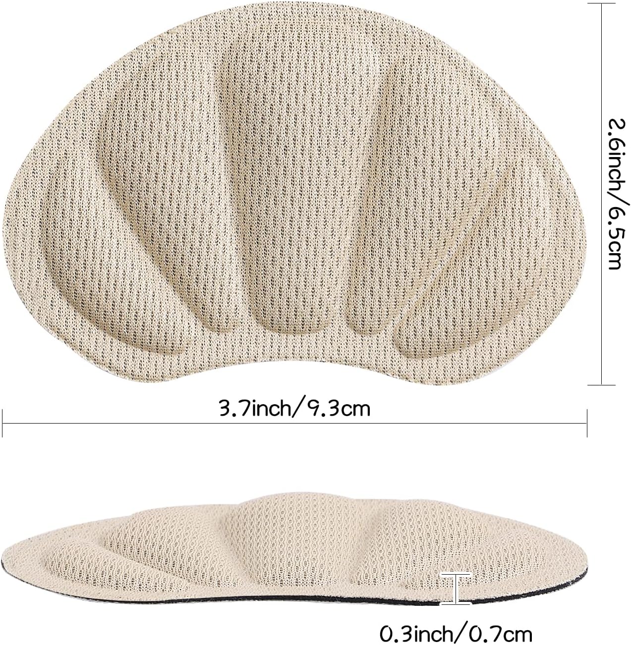 Insertos de cojín trasero del talón, beige,