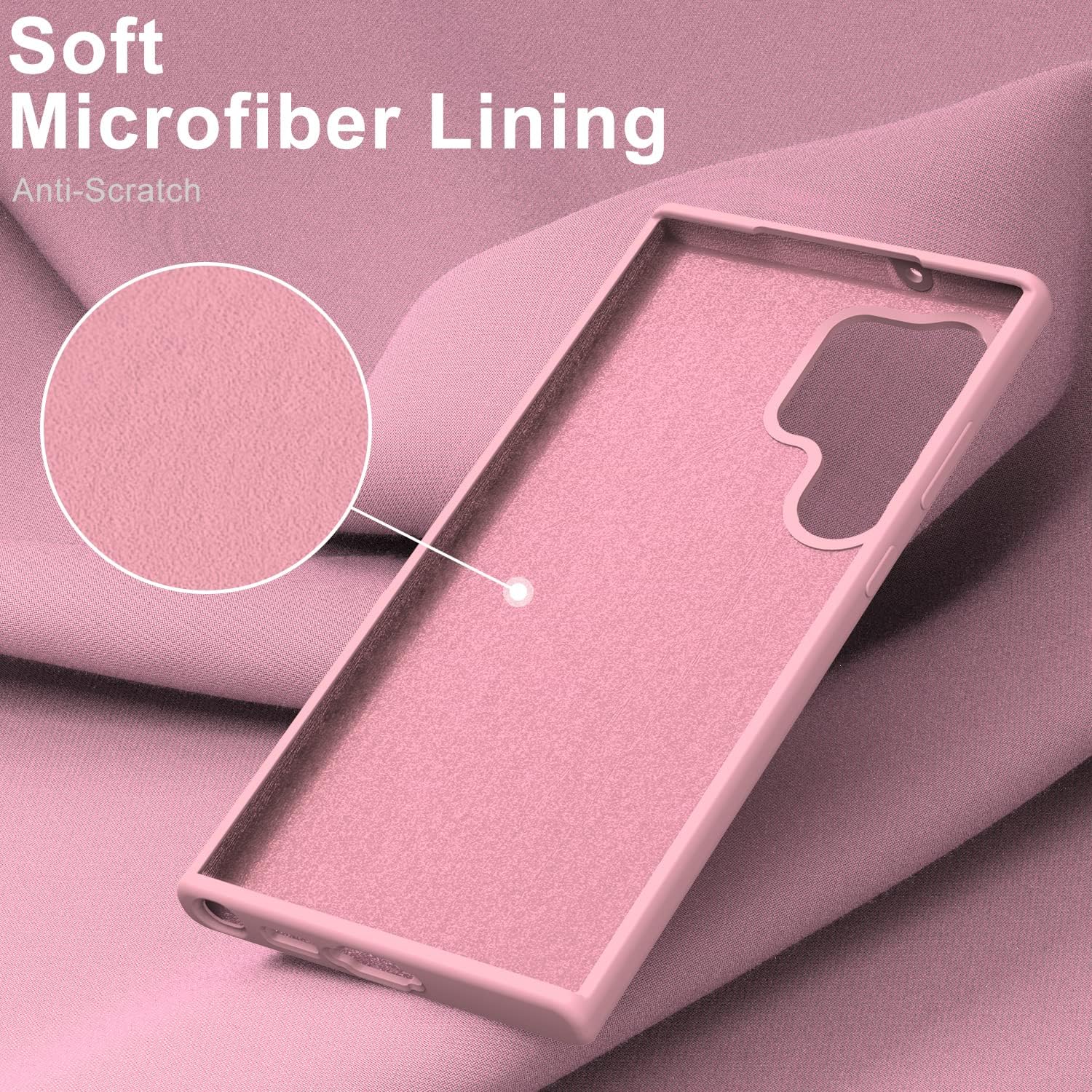 DEENAKIN Funda protectora de silicona para Samsung Galaxy S23 Ultra, suave y sedosa con forro de microfibra suave, funda protectora para Samsung