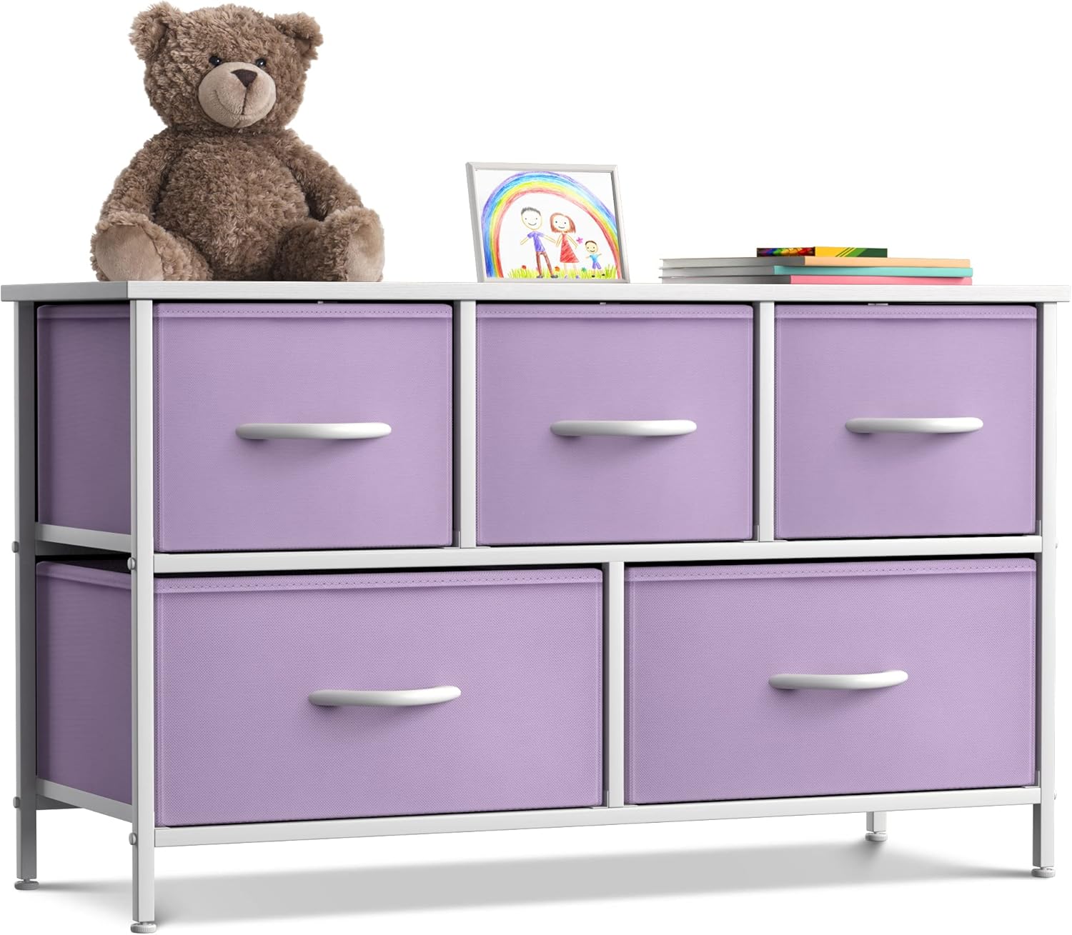 Sorbus Cómoda para niños con 12 cajones y soporte de TV de 5 cajones, juego de muebles a juego, cofres organizadores de unidad de almacenamiento