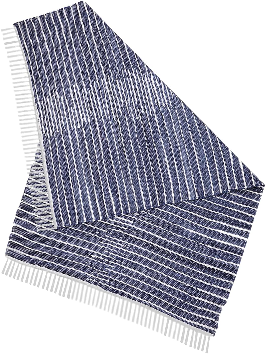 URVI Alfombra de trapo, tejida a mano, lavable, alfombra de entrada, alfombra para entrada frontal interior, cocina, dormitorio, comedor y baño
