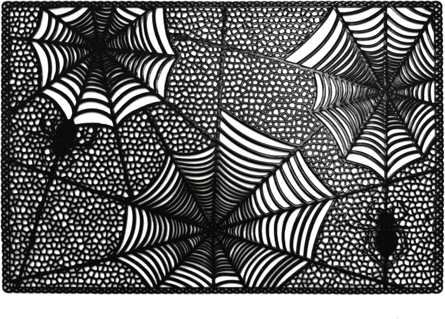 Wintop – Manteles individuales de Halloween de 12 x 17.5 pulgadas para mesa de comedor, vinilo prensado metálico, decoración navideña, juego de 6,