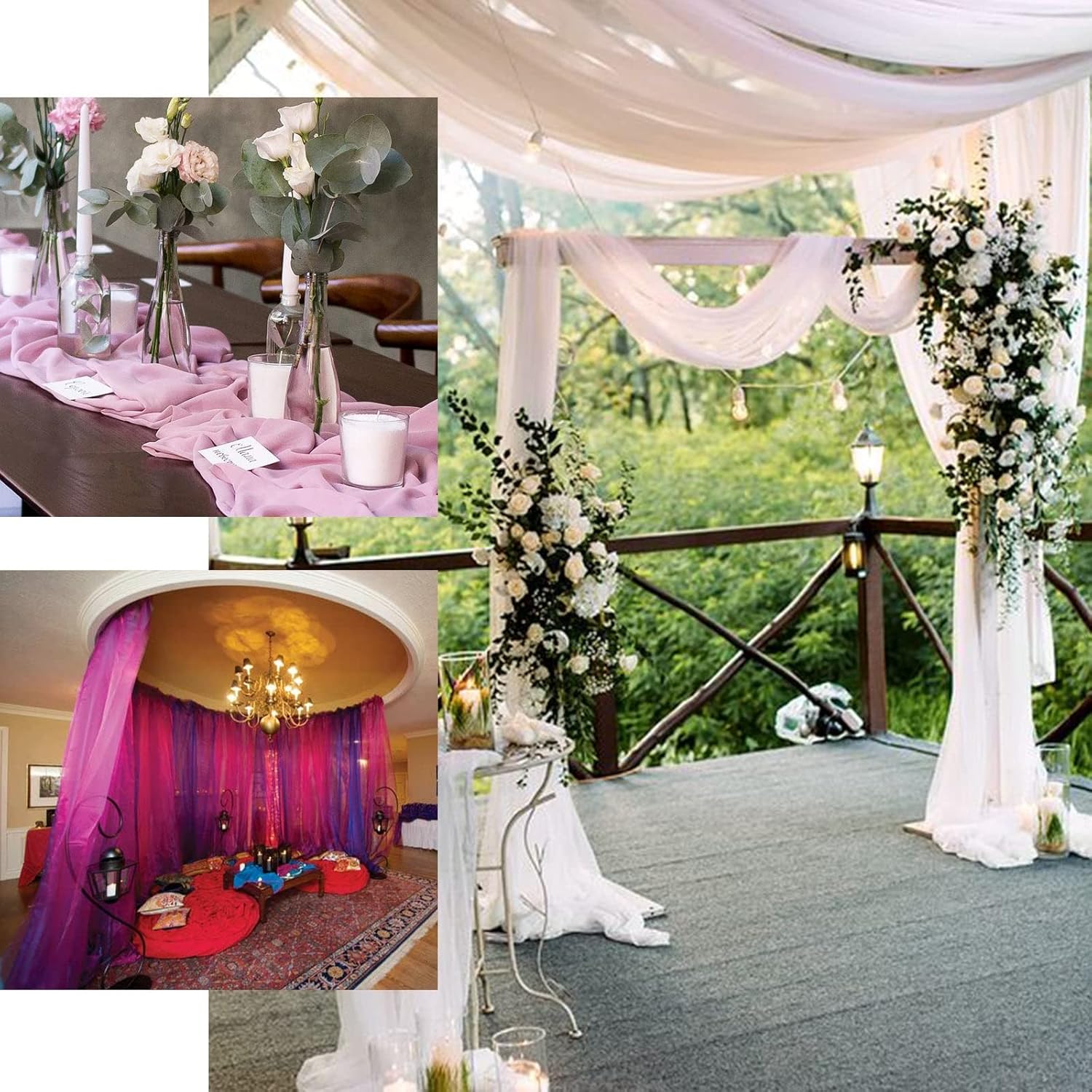 Efavormart – Perno de tela de gasa de 12 pulgadas x 10 yardas para decoración de techo, boda, fiesta, evento, mesa, suministros de decoración –