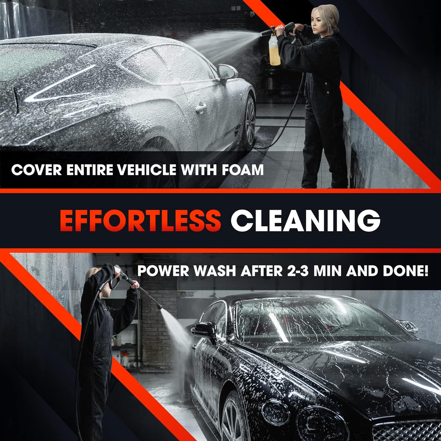 Swift – Champú de lavado de autos sin contacto (2 galones), no requiere cepillado, jabón de coche de alta espuma, resistente, detergente automático