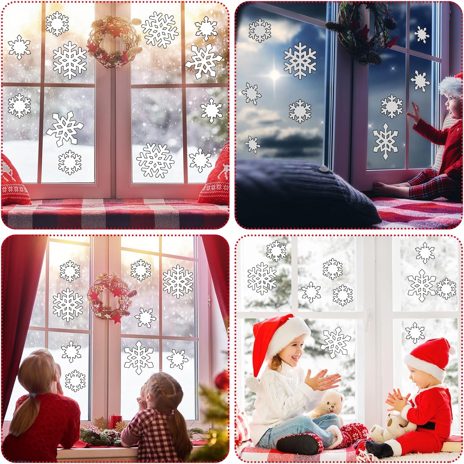 90 piezas de copos de nieve de invierno, decoración de tablón de anuncios para aula, estilo surtido, invierno, Navidad, copo de nieve blanco,