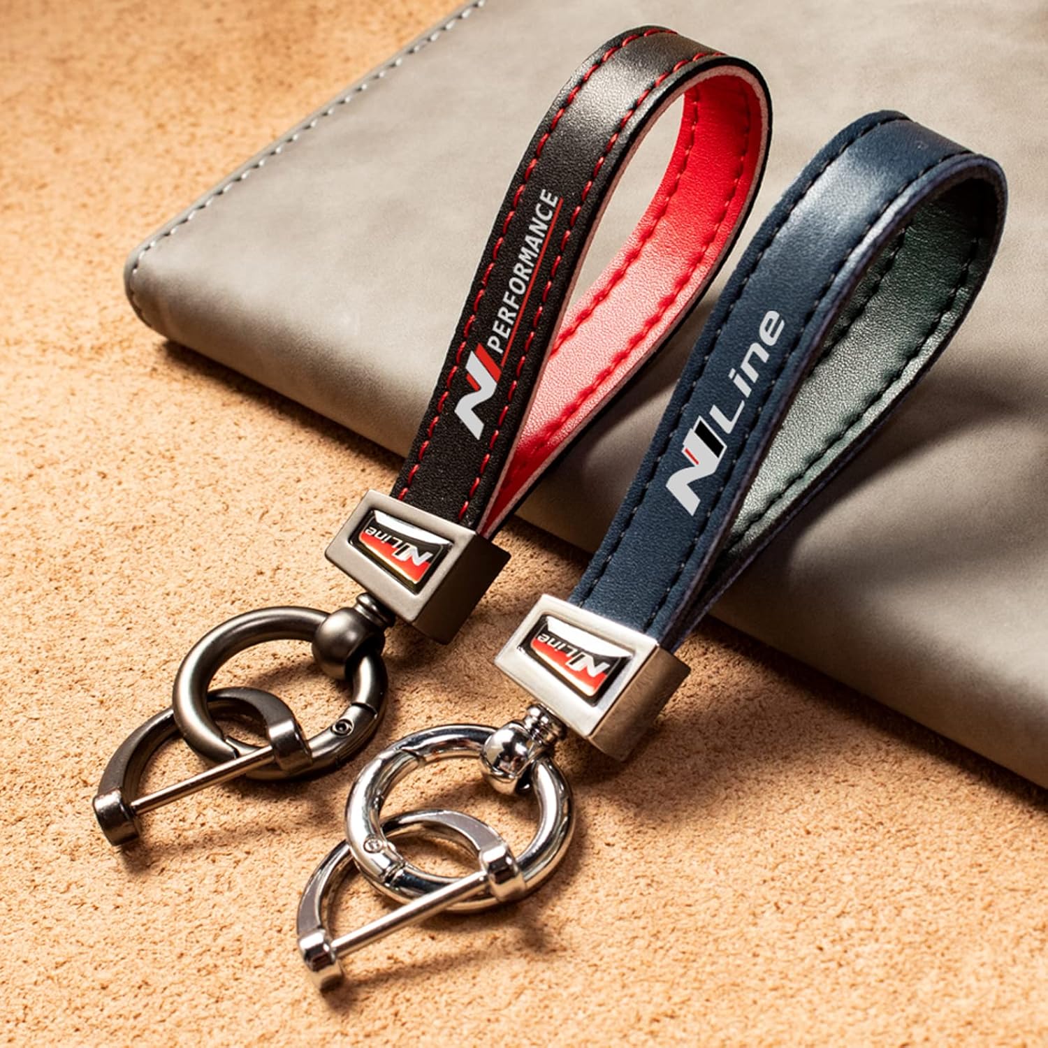 Gabonica Genuine Leather Car Keychain Key Chain Keyring Family Present