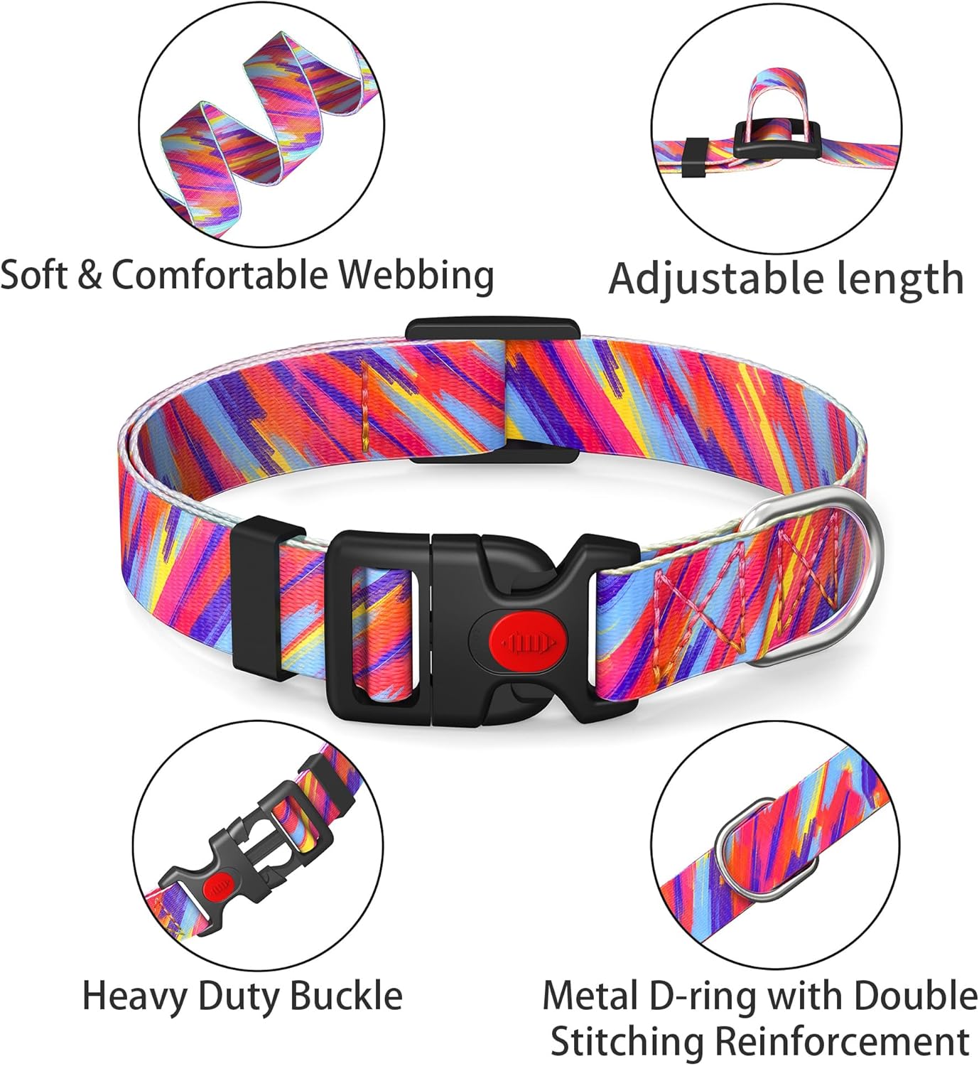 Collar de perro con patrones especiales para perros grandes, hembras y machos, collar para cachorros extra pequeños y medianos, collares suaves y