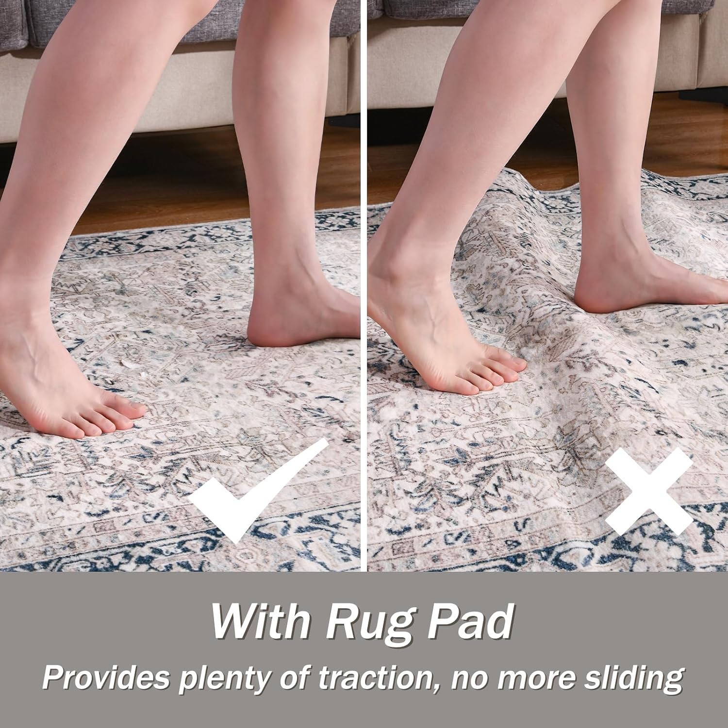 Almohadilla antideslizante de 2 x 8 pies, almohadillas extra fuertes para cualquier suelo de superficie dura, agarre de alfombra ultra grueso para