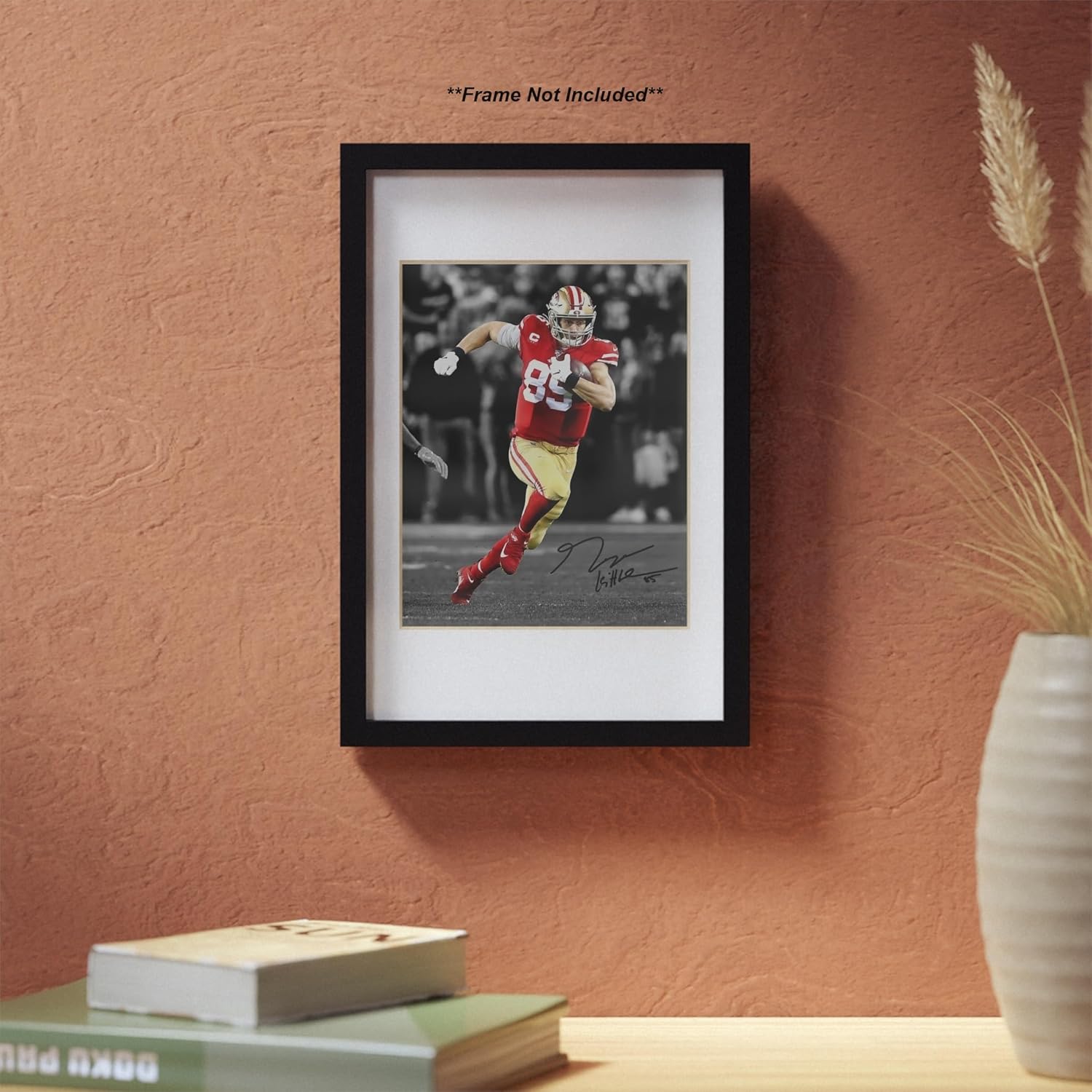 Ikonic Fotohaus George Kittle Epic Rush – Impresión de autógrafos con foto firmada, arte de pared para decoración del hogar